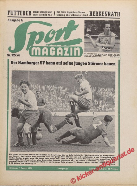 Sportmagazin Nr. 32A, 9.8.1954 bis 15.8.1954