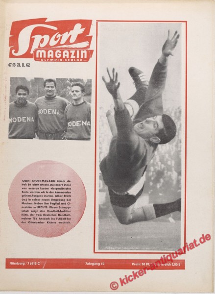 Sportmagazin Nr. 47B, 21.11.1962 bis 27.11.1962