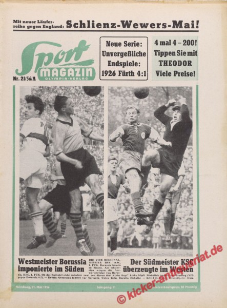 Sportmagazin Nr. 21A, 22.5.1956 bis 28.5.1956