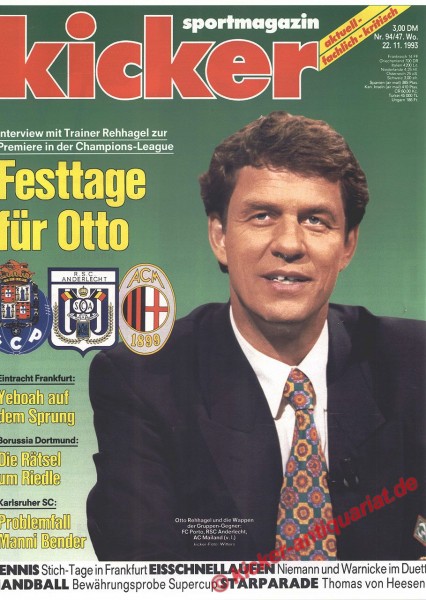 Kicker Sportmagazin Nr. 94, 22.11.1993 bis 28.11.1993