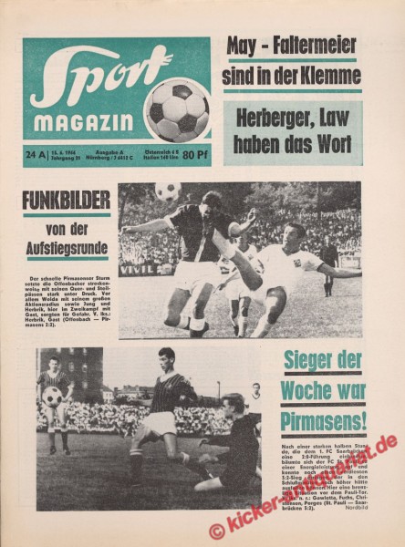 Sportmagazin Nr. 24A, 13.6.1966 bis 19.6.1966