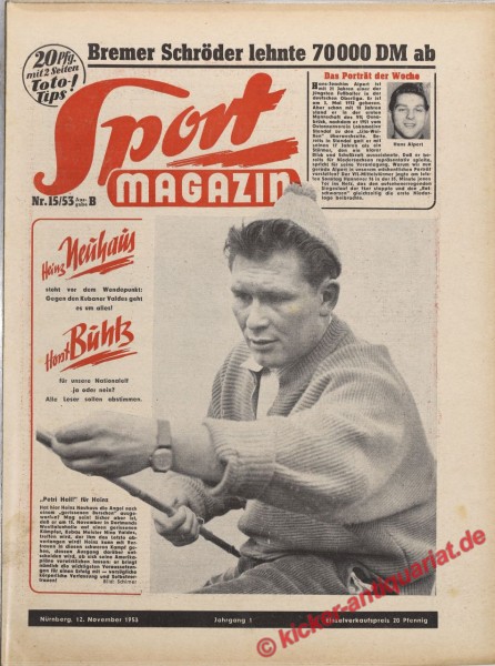 Sportmagazin Nr. 15B, 12.11.1953 bis 18.11.1953