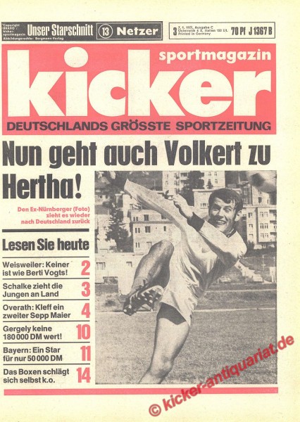 Kicker Sportmagazin Nr. 3, 7.1.1971 bis 13.1.1971