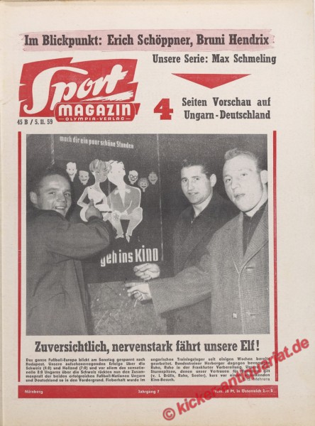 Sportmagazin Nr. 45B, 5.11.1959 bis 11.11.1959