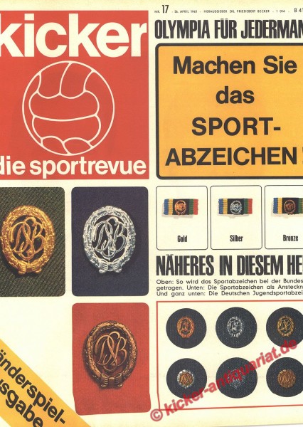 Kicker Sportrevue Nr. 17, 26.4.1965 bis 2.5.1965