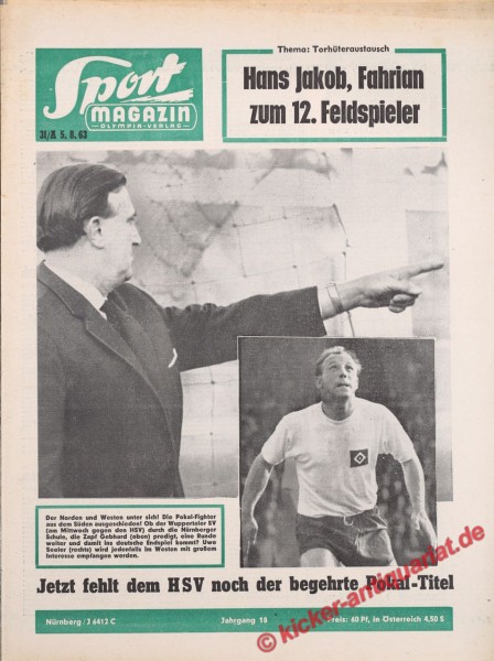 Sportmagazin Nr. 31A, 5.8.1963 bis 11.8.1963