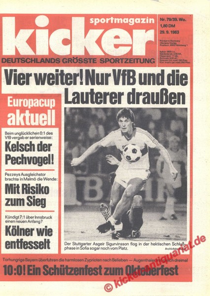 Kicker Sportmagazin Nr. 79, 29.9.1983 bis 5.10.1983