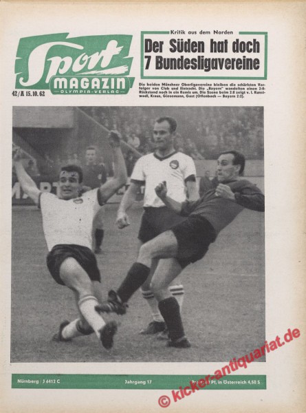 Sportmagazin Nr. 42A, 15.10.1962 bis 21.10.1962