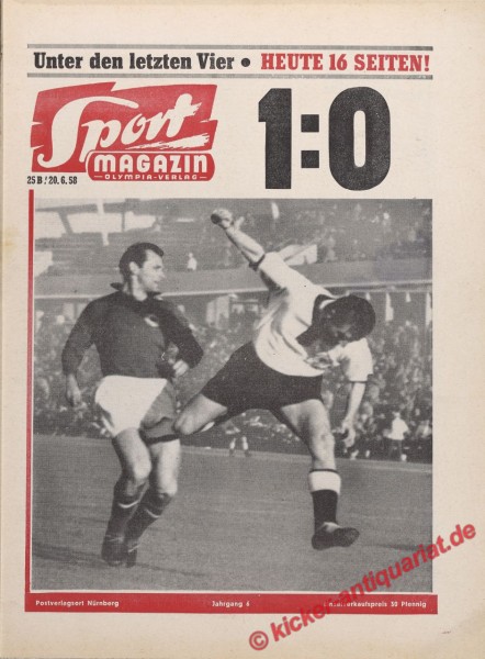 Sportmagazin Nr. 25B, 19.6.1958 bis 25.6.1958