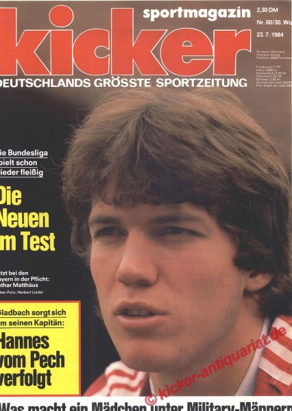 Kicker Sportmagazin Nr. 60, 23.7.1984 bis 29.7.1984